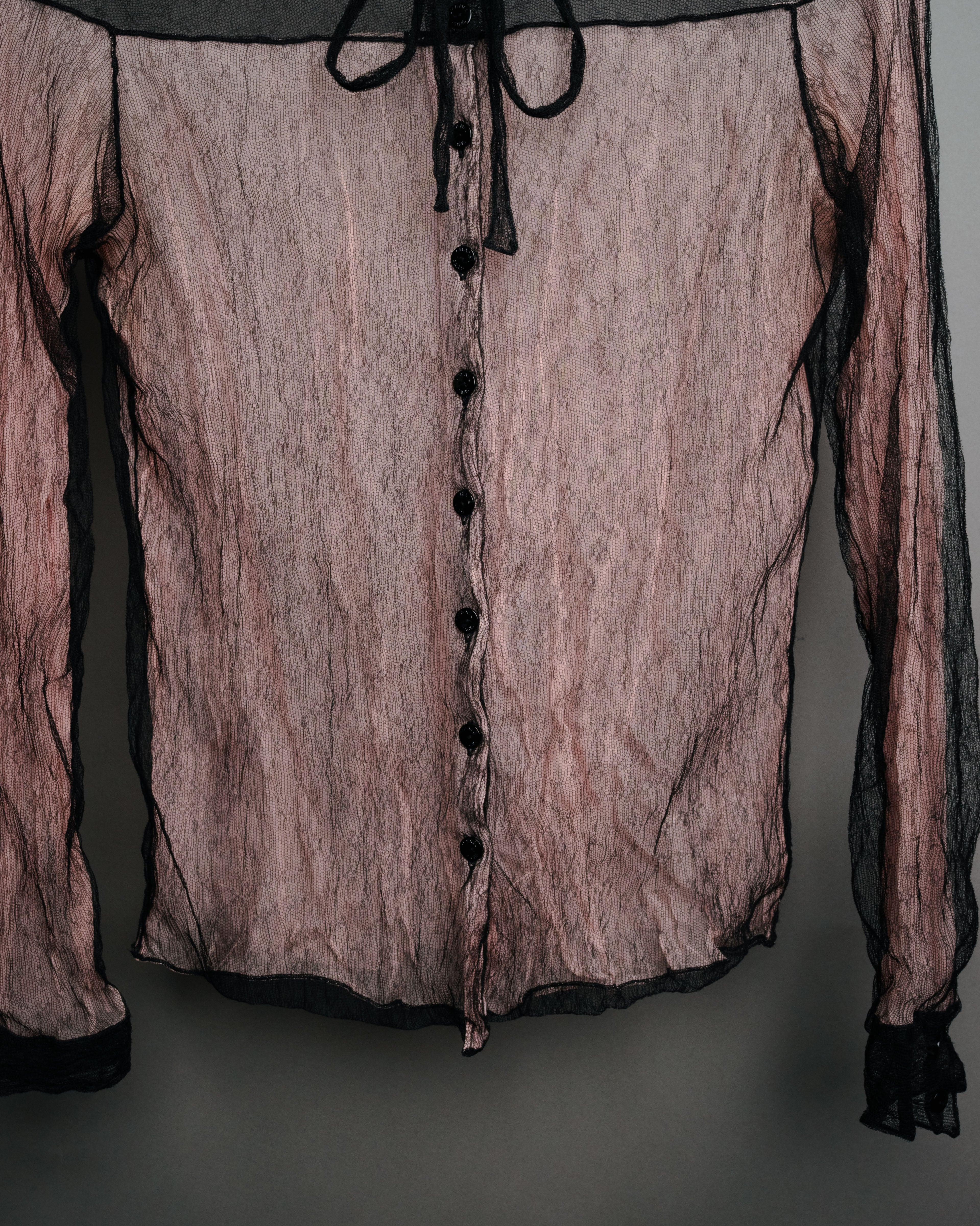 -SPECIAL- “CHANEL” 2014-2019 Sheer lace bow blouse