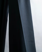 "CHANEL" 100% wool belted wide straight slacks