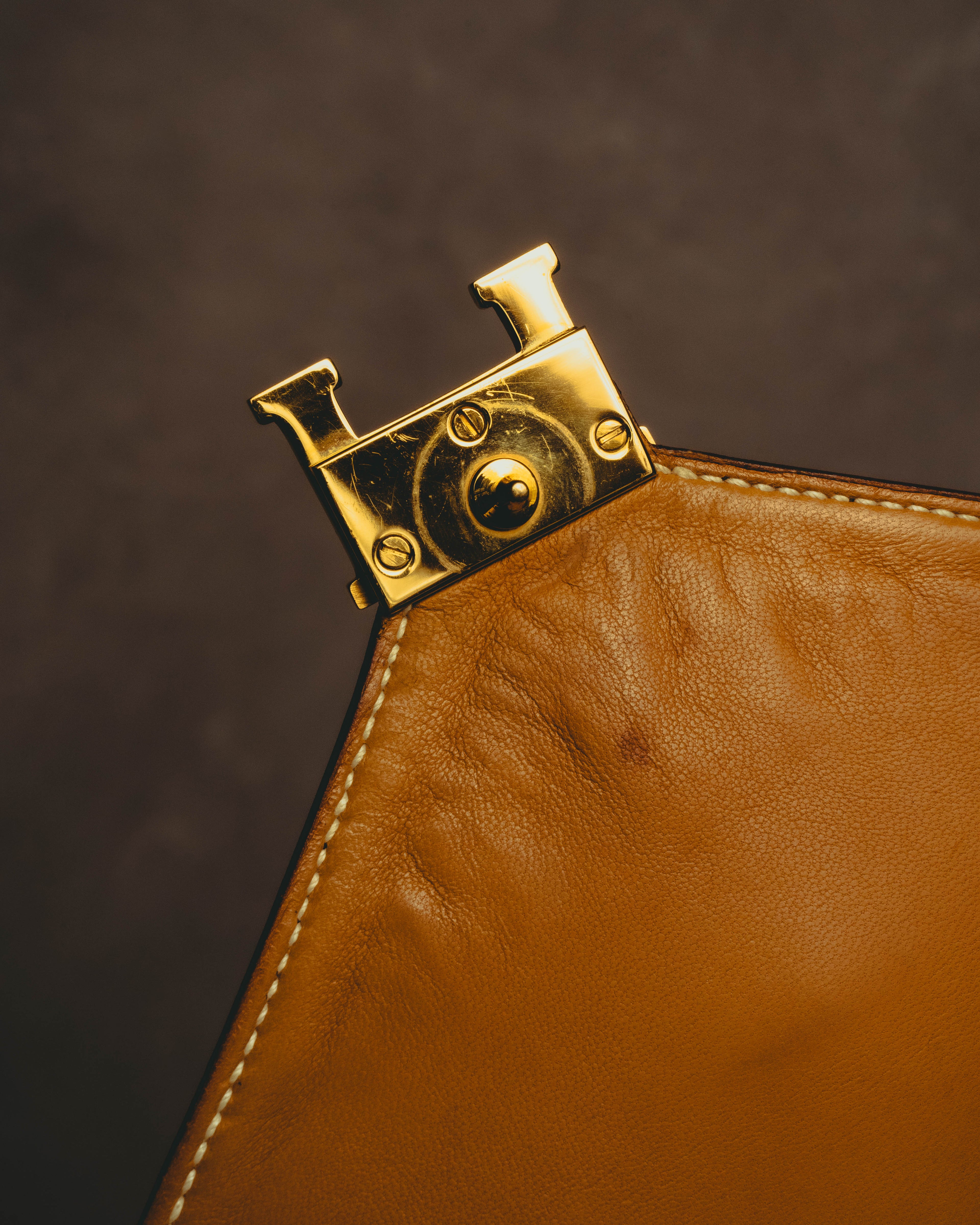 -SPECIAL- "HERMES" 70's-80's Vintage Lydie leather shoulder clutch bag