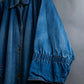 "Vintage gathered sleeve design denim long coat"