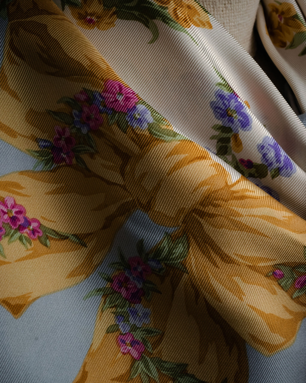 “Christian Dior” 90’s Floral logo silk scarf