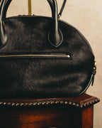 -SPECIAL- “Salvatore Ferragamo“ 90's-00's Gancini pony hair and leather dual-way boston bag