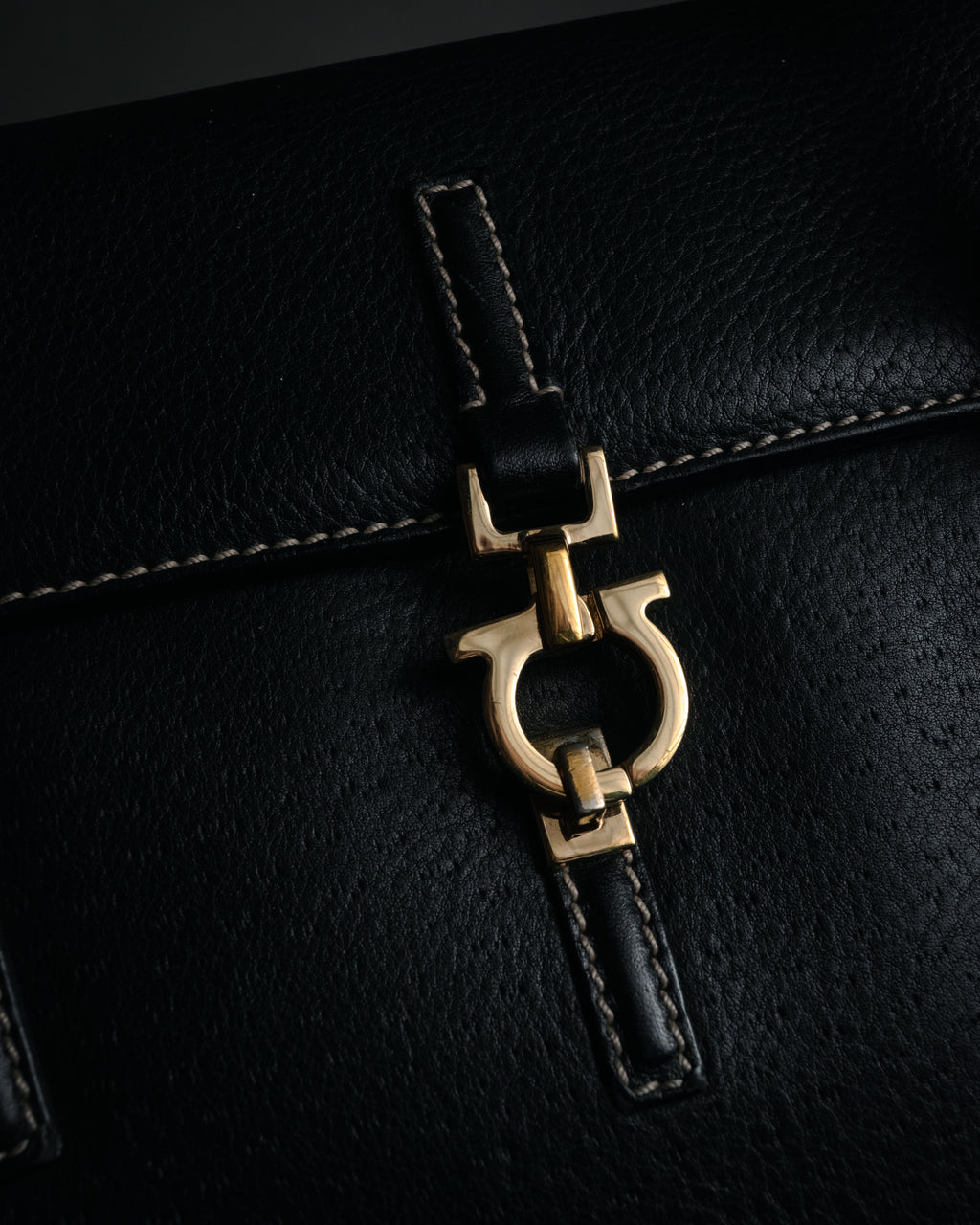 “Salvatore Ferragamo” 90's–00's Gancini leather handbag