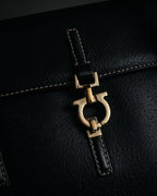 “Salvatore Ferragamo” 90's–00's Gancini leather handbag