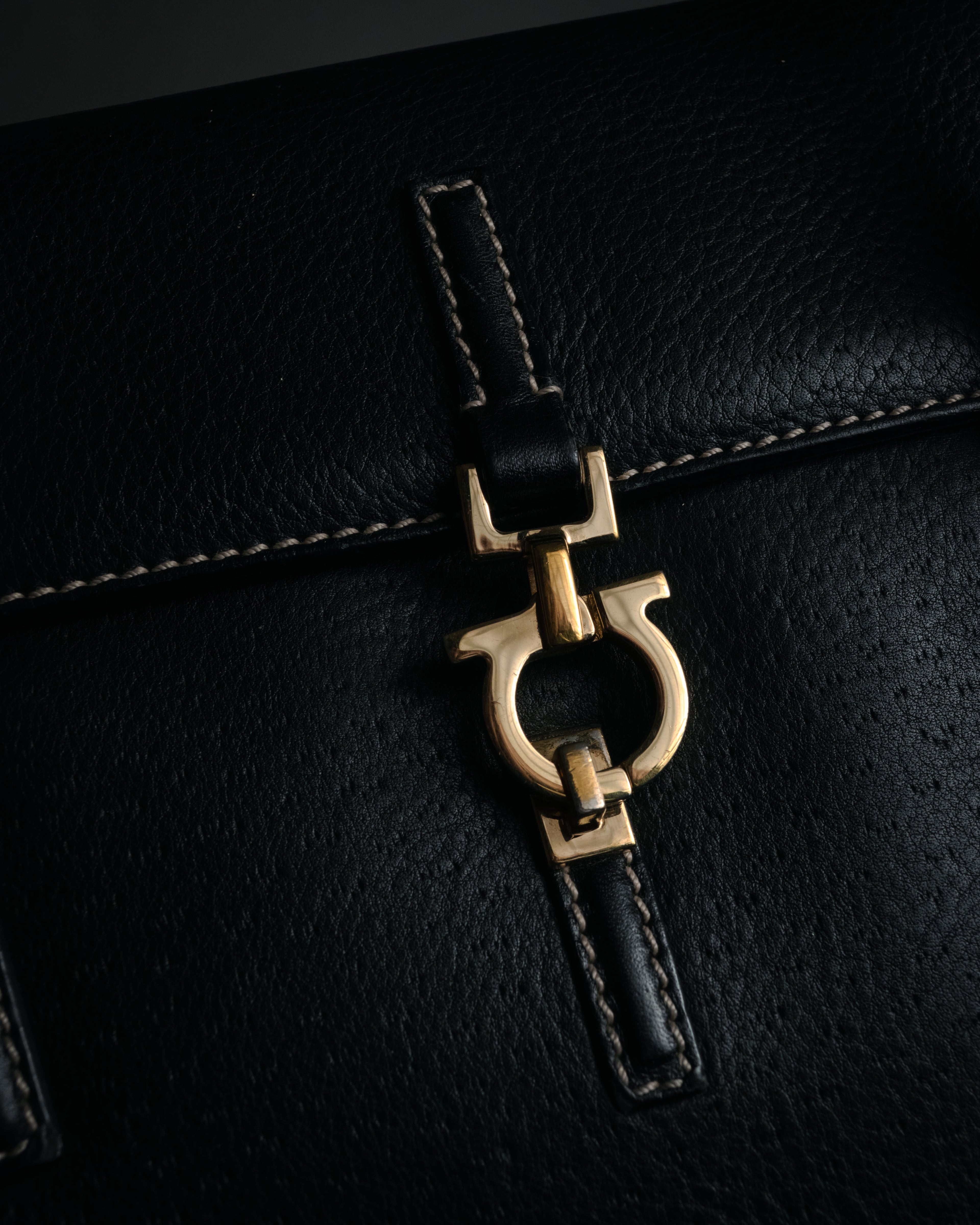 “Salvatore Ferragamo” 90's–00's Gancini leather handbag