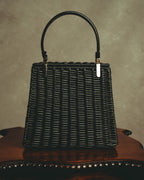 –SPECIAL– "Salvatore Ferragamo" 90's-00's Sculptural basket top-handle handbag