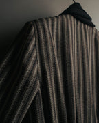-SPECIAL- “GUCCI” 80’s-90’s Textured striped shawl collar long coat