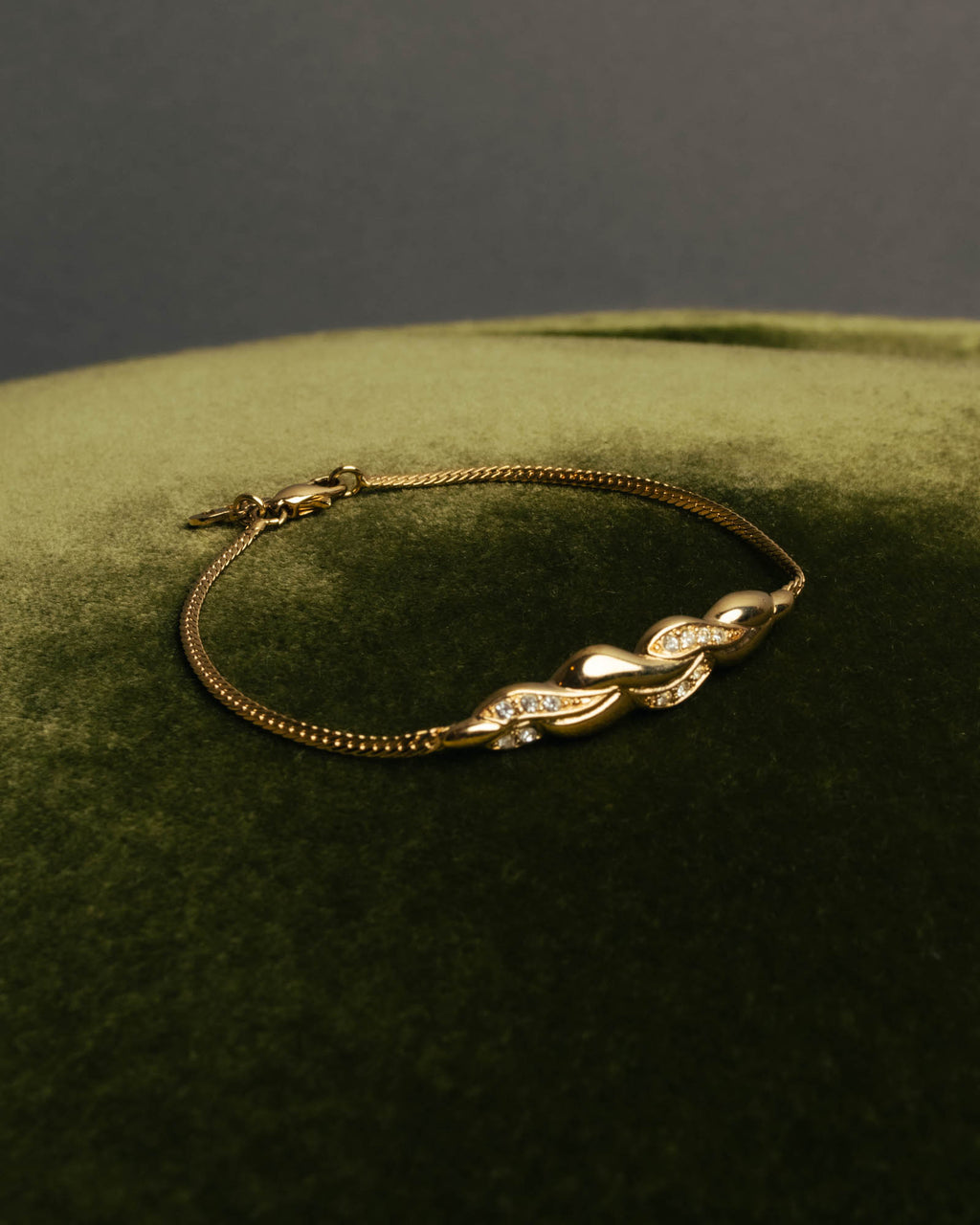 "Christian Dior" 80's-90's Gold tone rhinestone bracelet