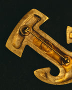 “CELINE” Late 80’s-90’s anchor motif gold brooch