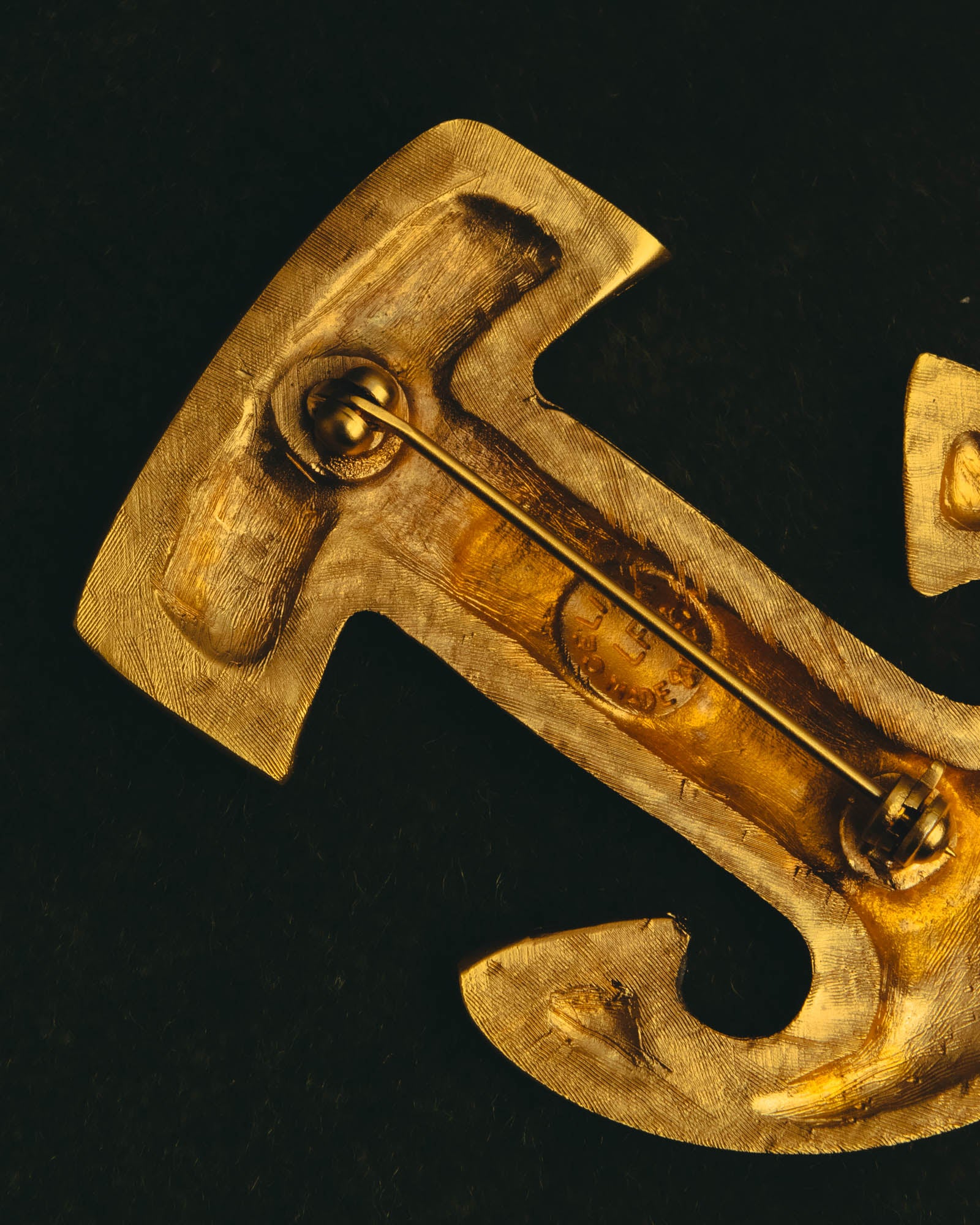“CELINE” Late 80’s-90’s anchor motif gold brooch
