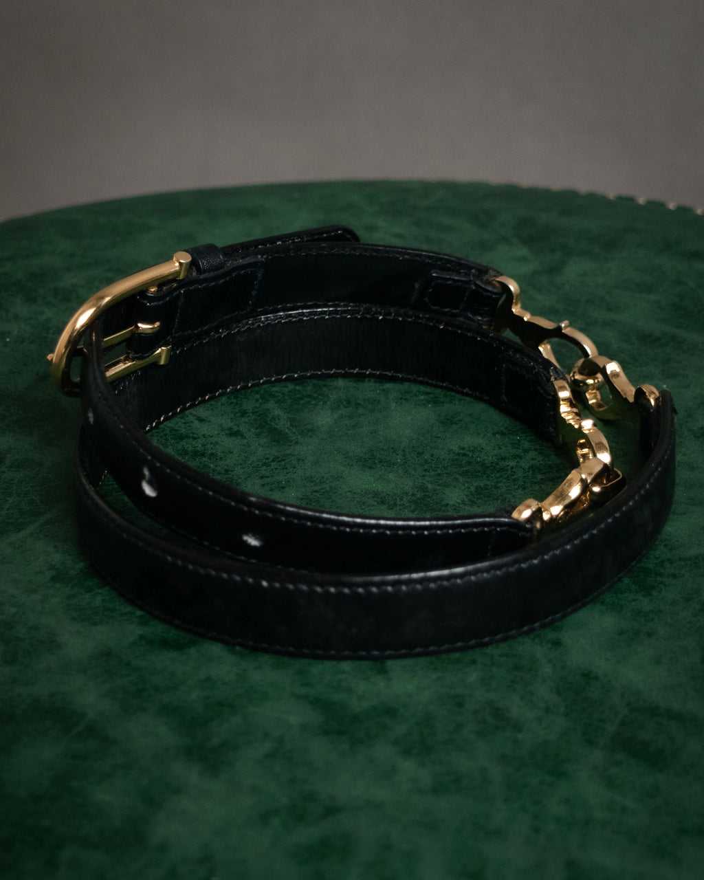 “CELINE” 80’s–90’s Equestrian hardware leather belt