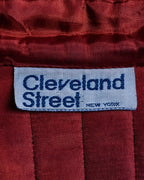 "Vintage stand collar short velour jacket"