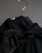 "LANVIN" Asymmetrical shoulder button design long dress