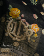 “Christian Dior” 90’s-00’s Romantic dot floral handkerchief scarf
