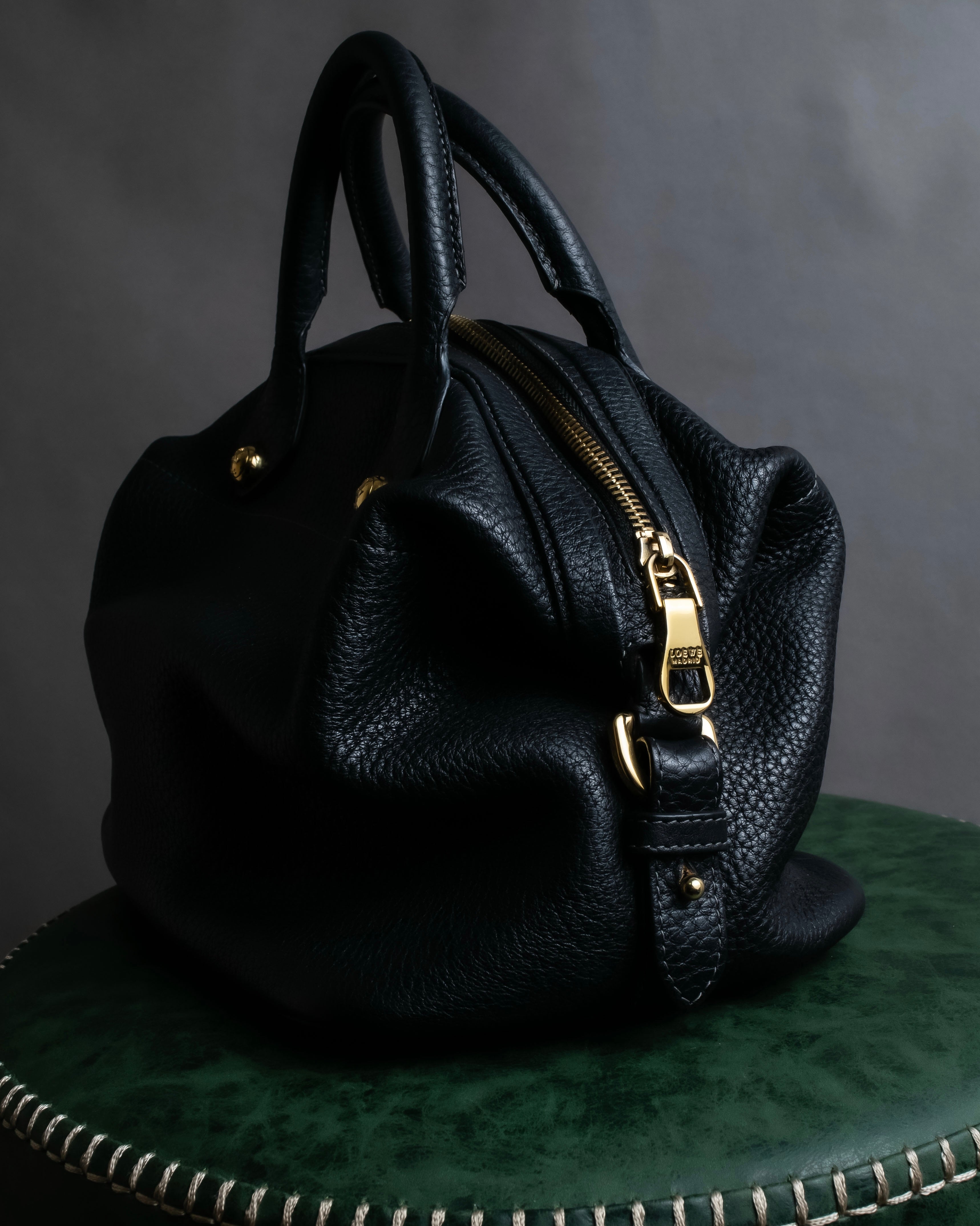 "LOEWE" Flap pocket design ostrich leather bag