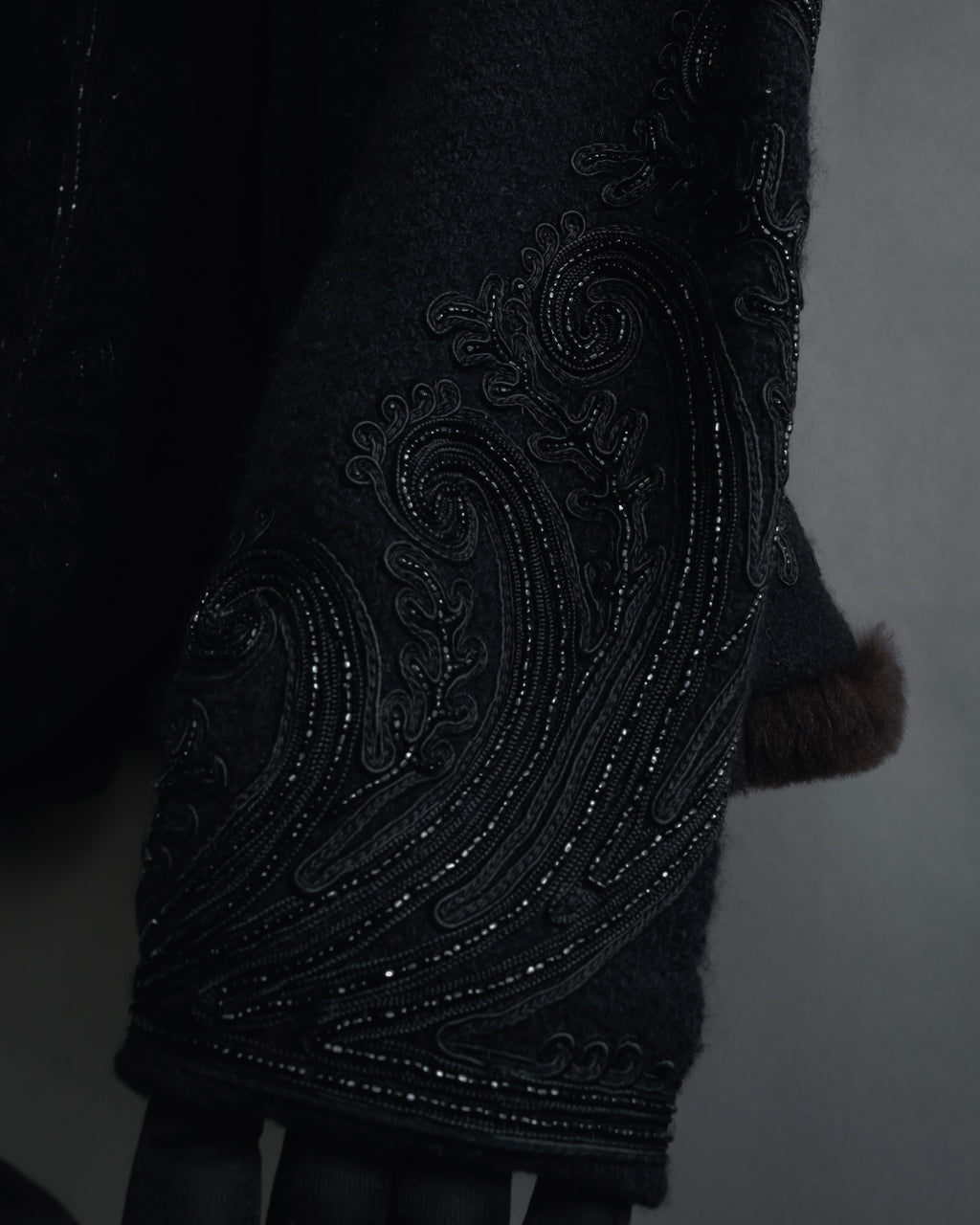 Chaqueta de piel con bordado de cuentas de los años 00 de Ralph Lauren