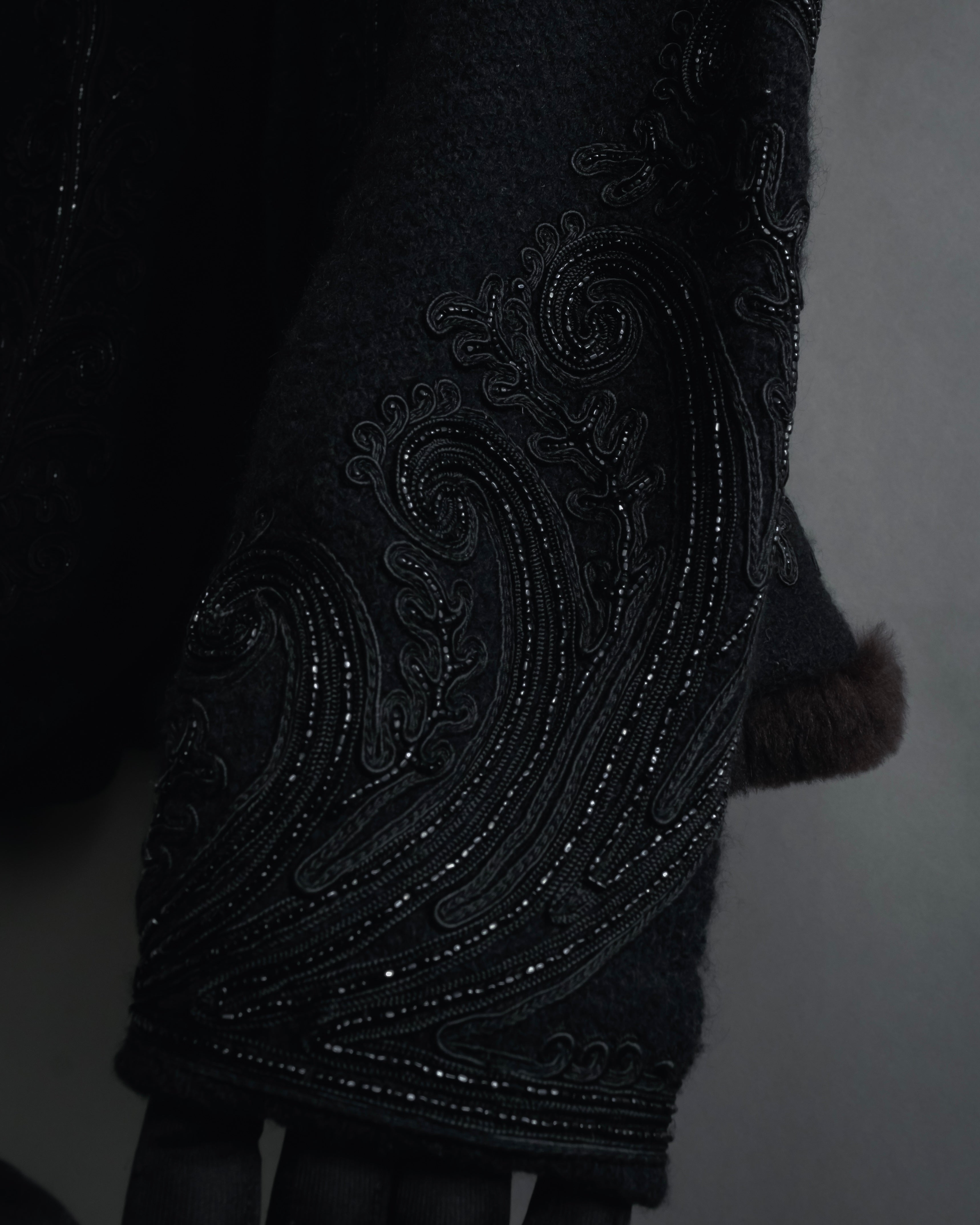 Chaqueta de piel con bordado de cuentas de los años 00 de Ralph Lauren