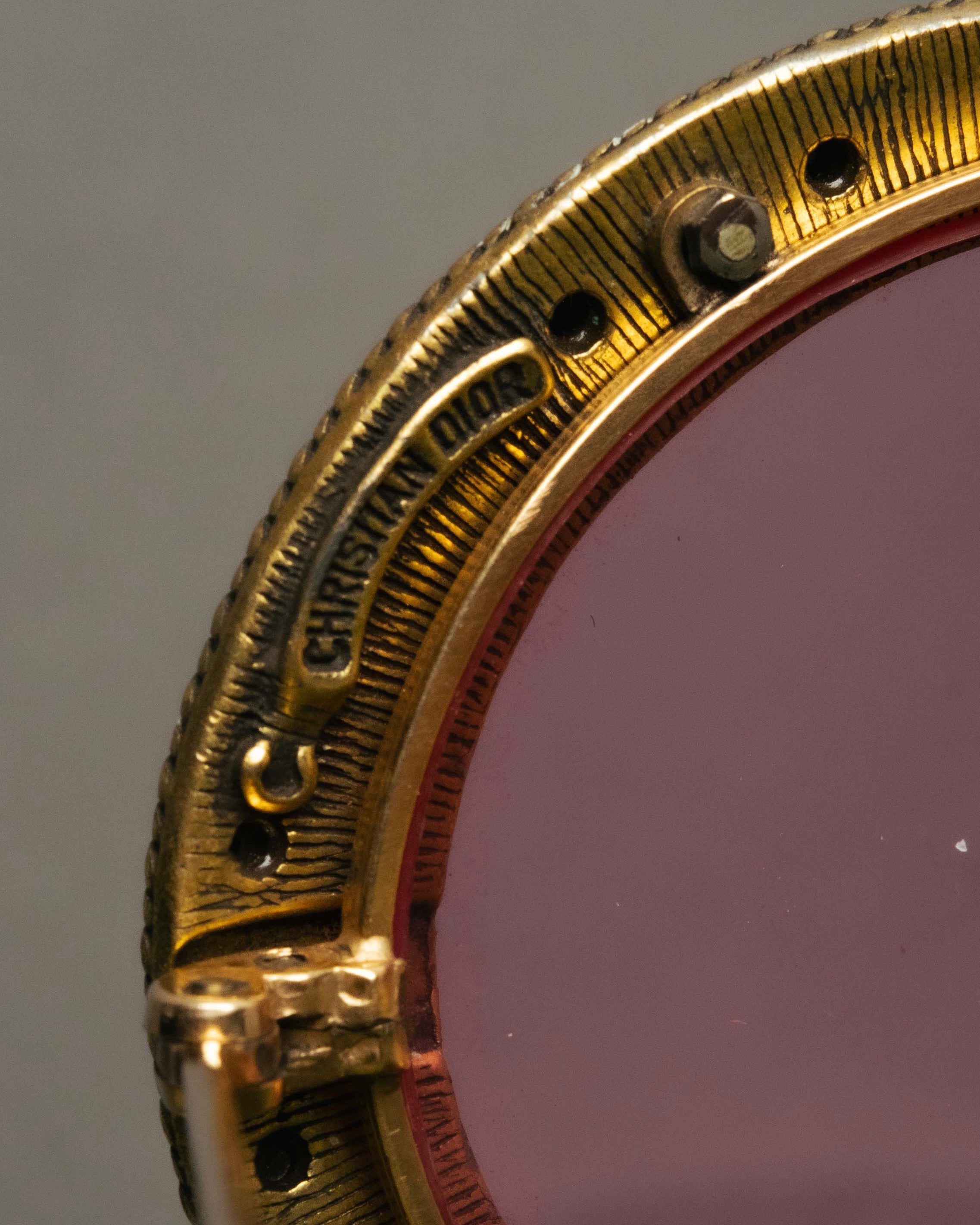 "Christian Dior" 70's-80's Vintage ornate jewel-embellished round sunglasses