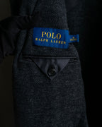 "POLO Ralph Lauren" Herringbone weave charcoal gray tailored jacket