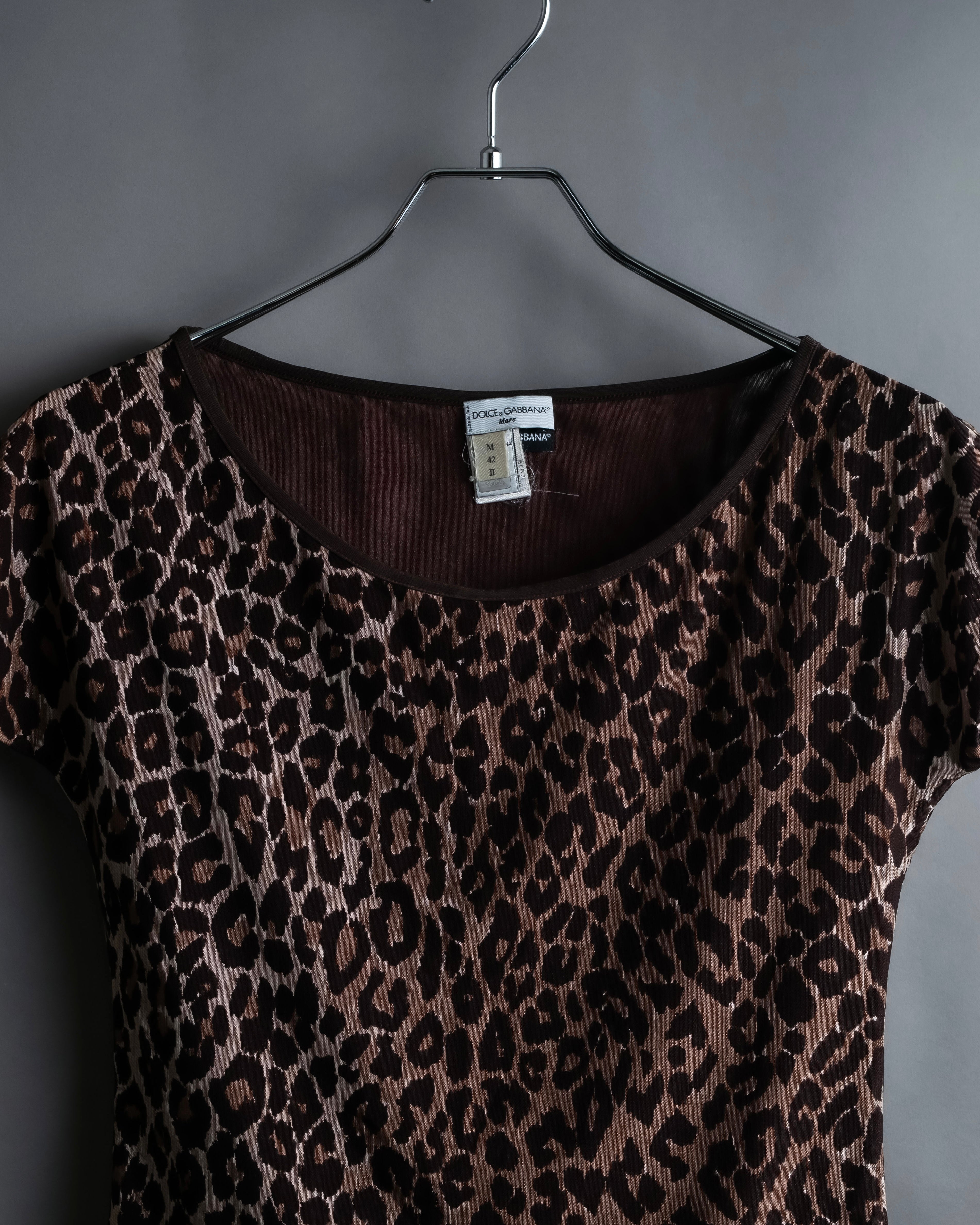"DOLCE & GABBANA" Leopard print short cut and sew