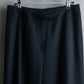 "CHANEL" 100% wool belted wide straight slacks