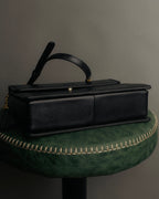“Valentino Garavani” 90’s-00’s Structured V logo leather handbag