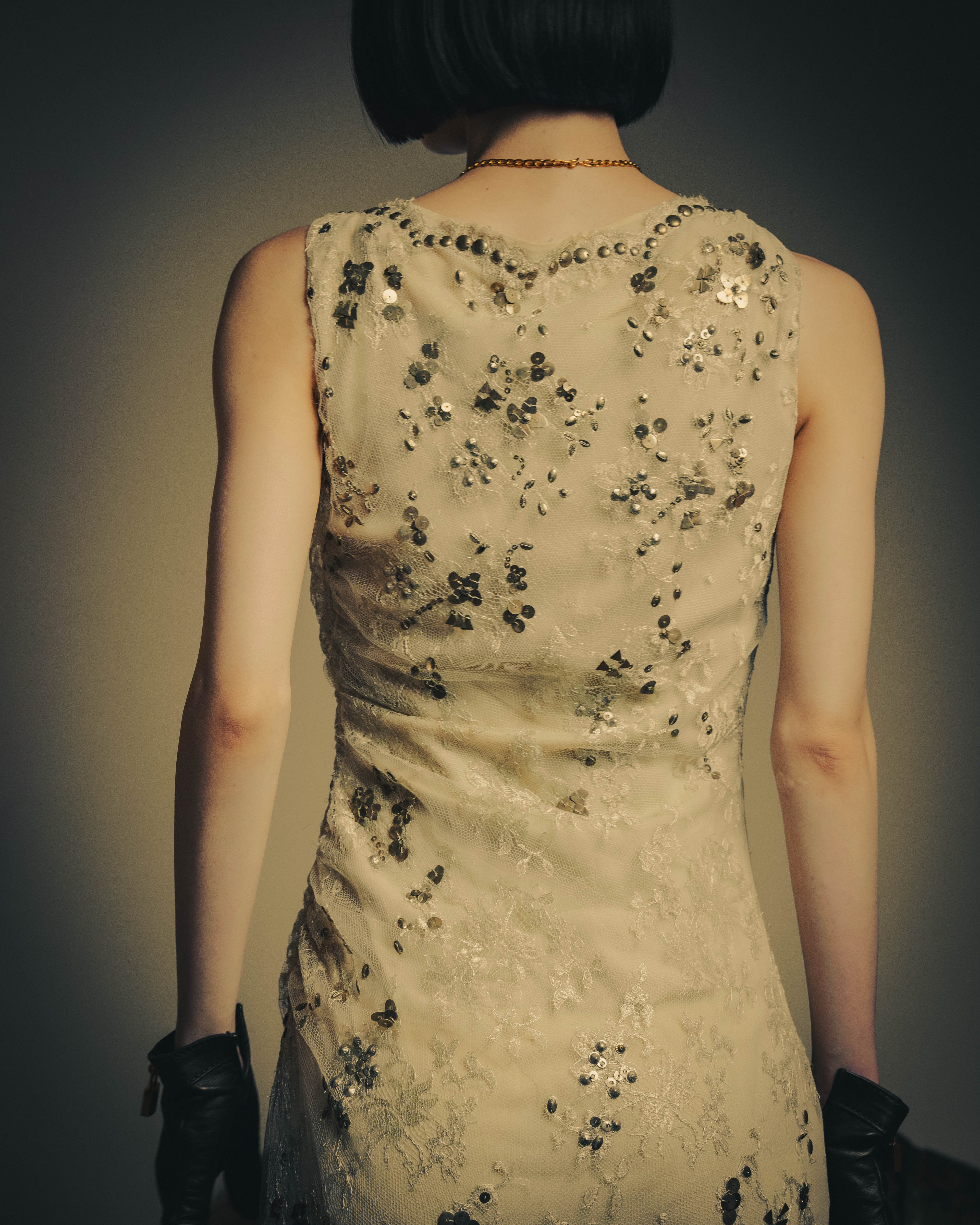 –SPECIAL– "VALENTINO" 00's-10's Embellished lace cocktail dress