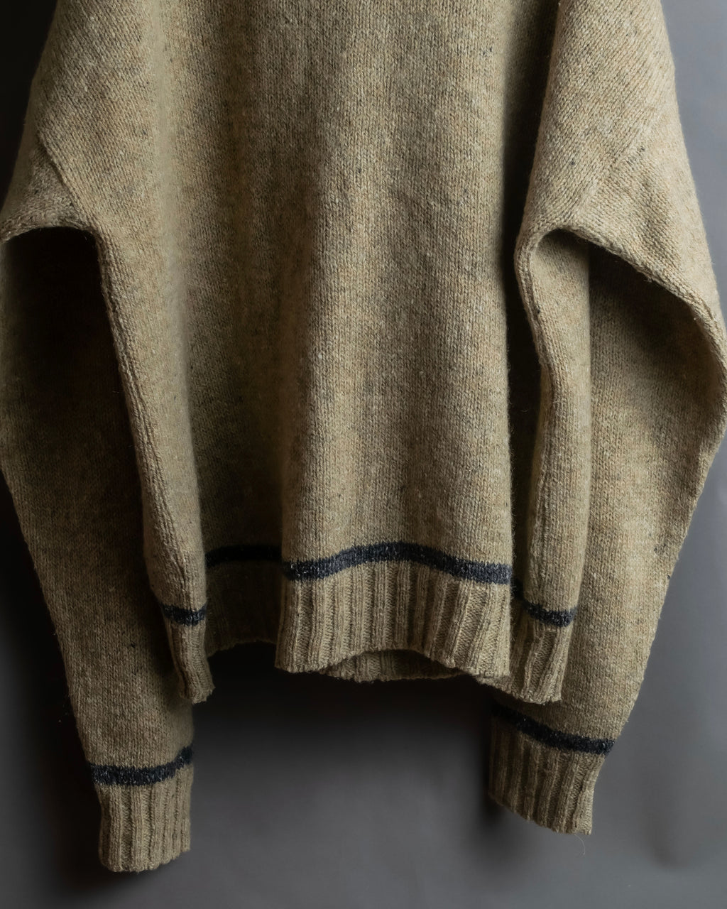 "Vintage oversized ribbed V-neck knit pullover"