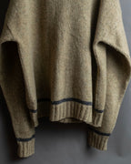 "Vintage oversized ribbed V-neck knit pullover"