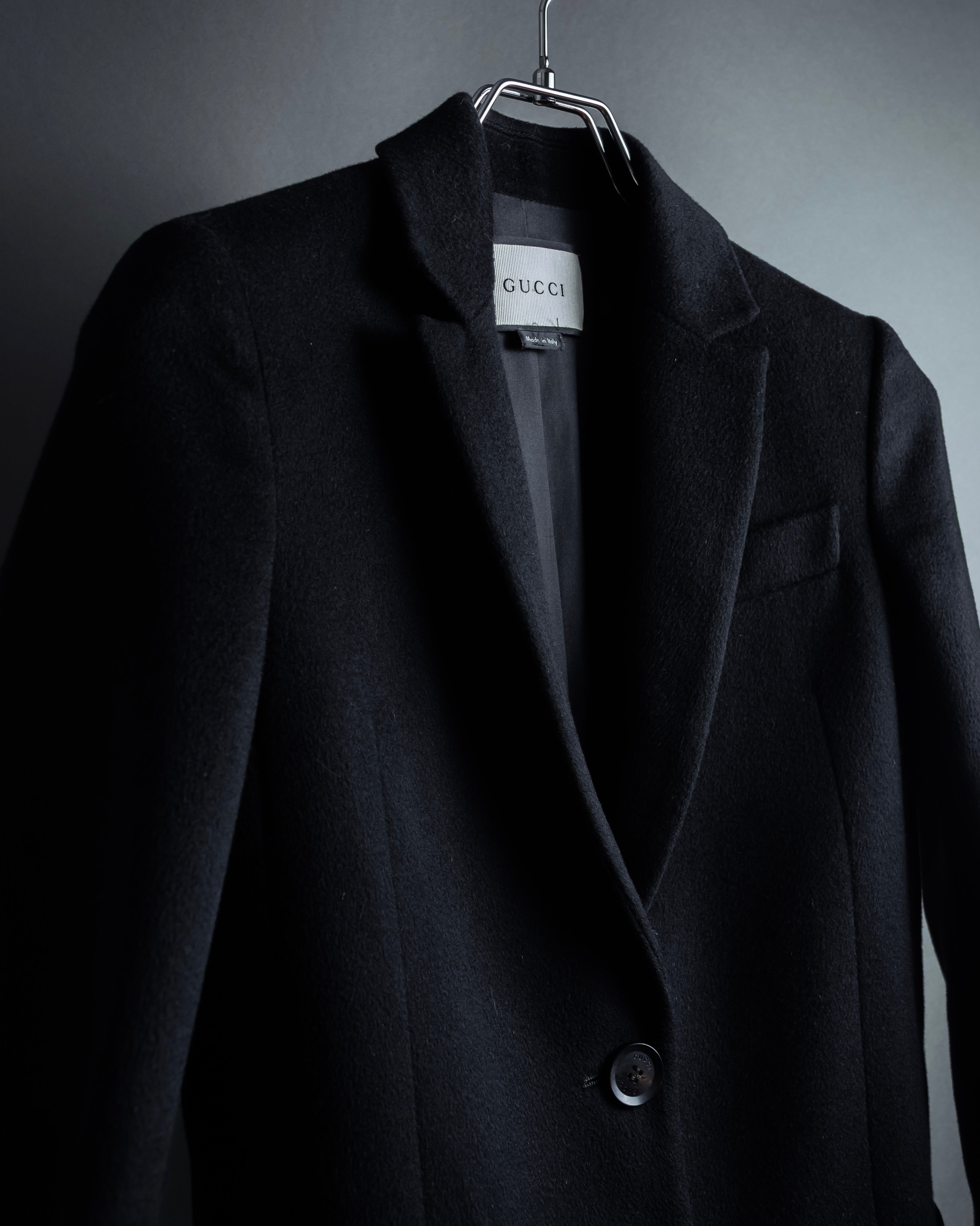 "GUCCI" Michele period linear silhouette wool chester coat