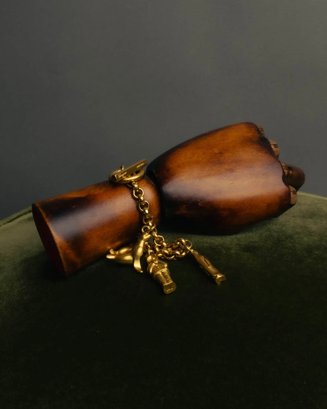 "Salvatore Ferragamo" 80's-90's Playful winter charm bracelet