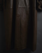-SPECIAL- "LOEWE" 80’s Military detail stencil leather coat