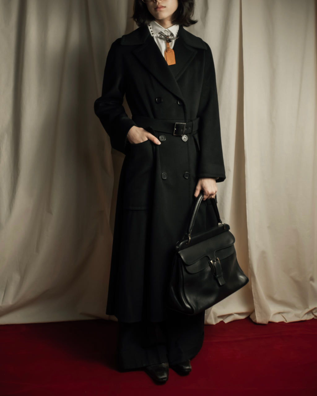 "Max Mara" Belted double breasted maxi trench coat