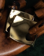 "Christian Dior" Double square design gold brooch