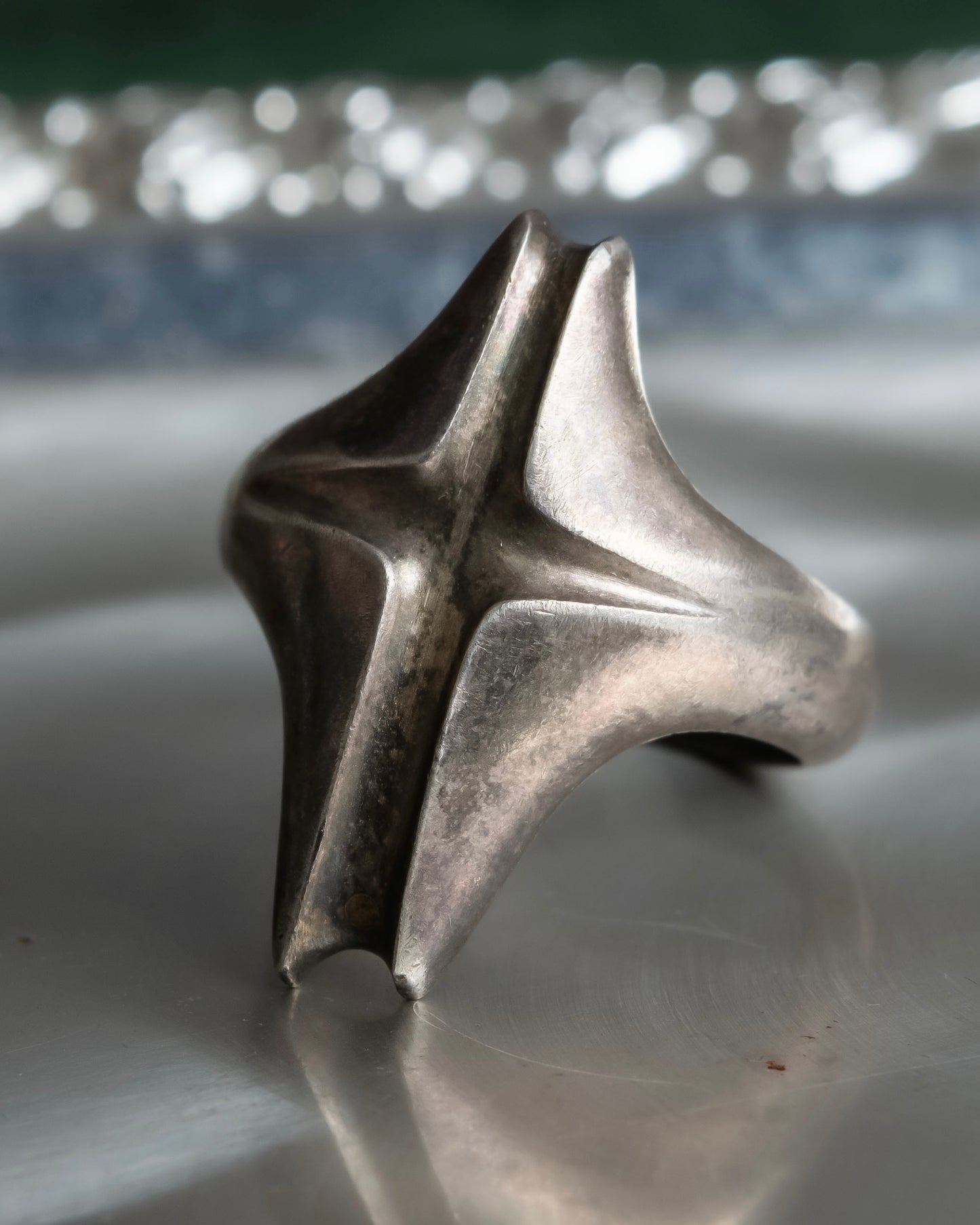 "GEORG JENSEN" Silver 925 cross detail 129 ring