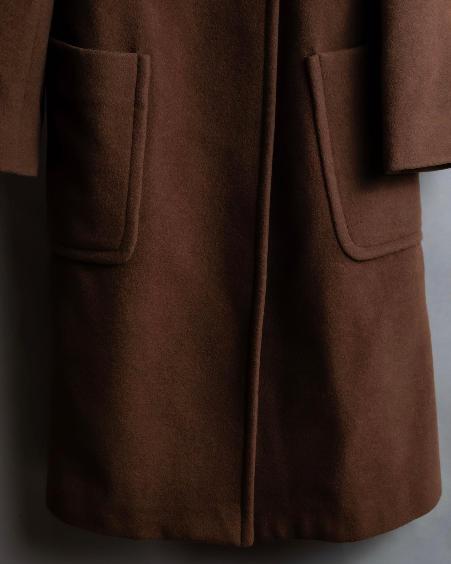 "STUDIO 0001 BY FERRE" Double breasted oversized wool blend chesterfield coat