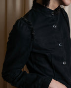 "vanessa bruno" Lace fringe design drawstring cotton linen shirt dress