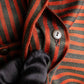 "Christian Dior" Striped＆bordered fly front collarless jacket