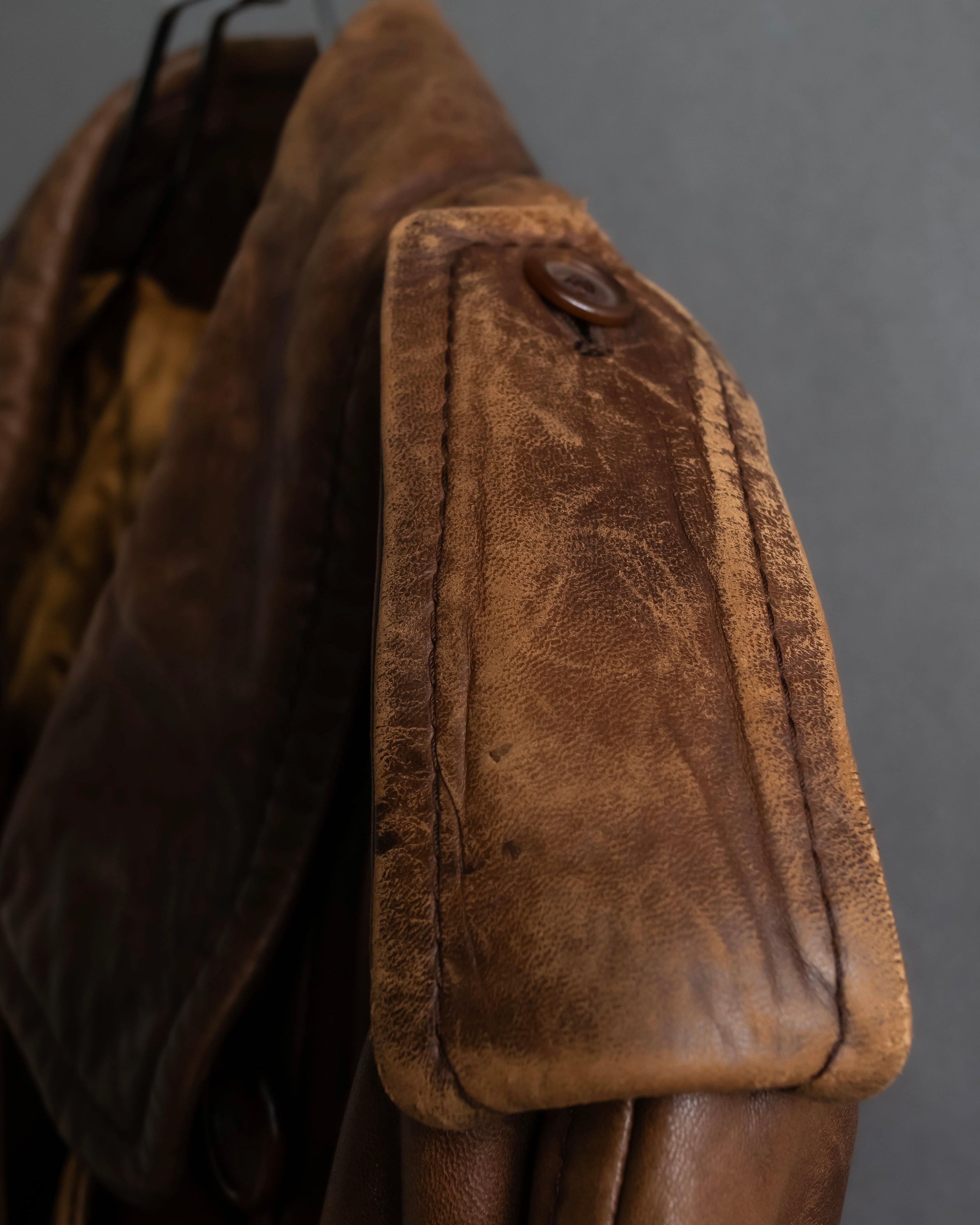 "Burberrys" Vintage-inspired leather oversized trench coat