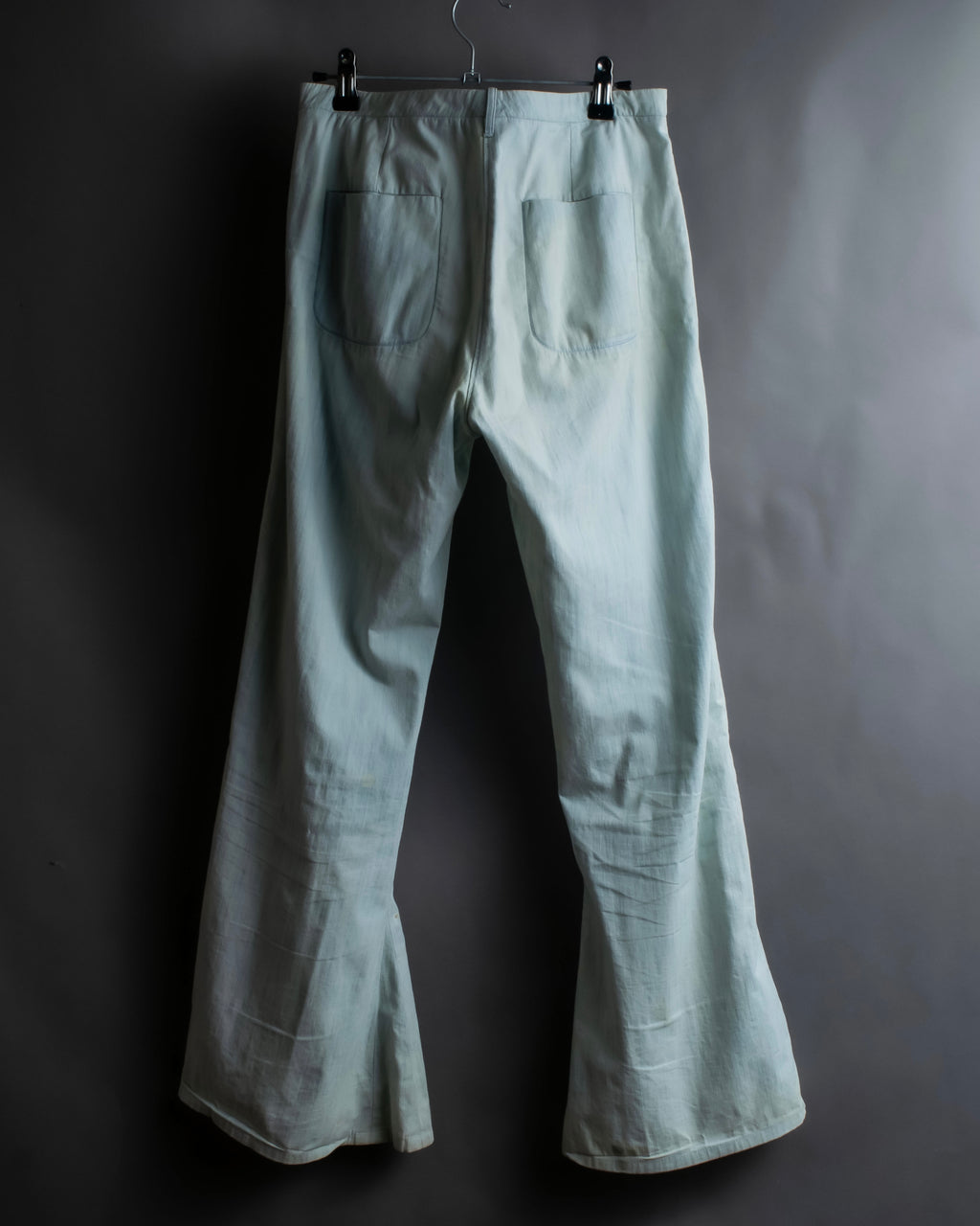 "CHANEL" Coco Mark button detail washed flared denim