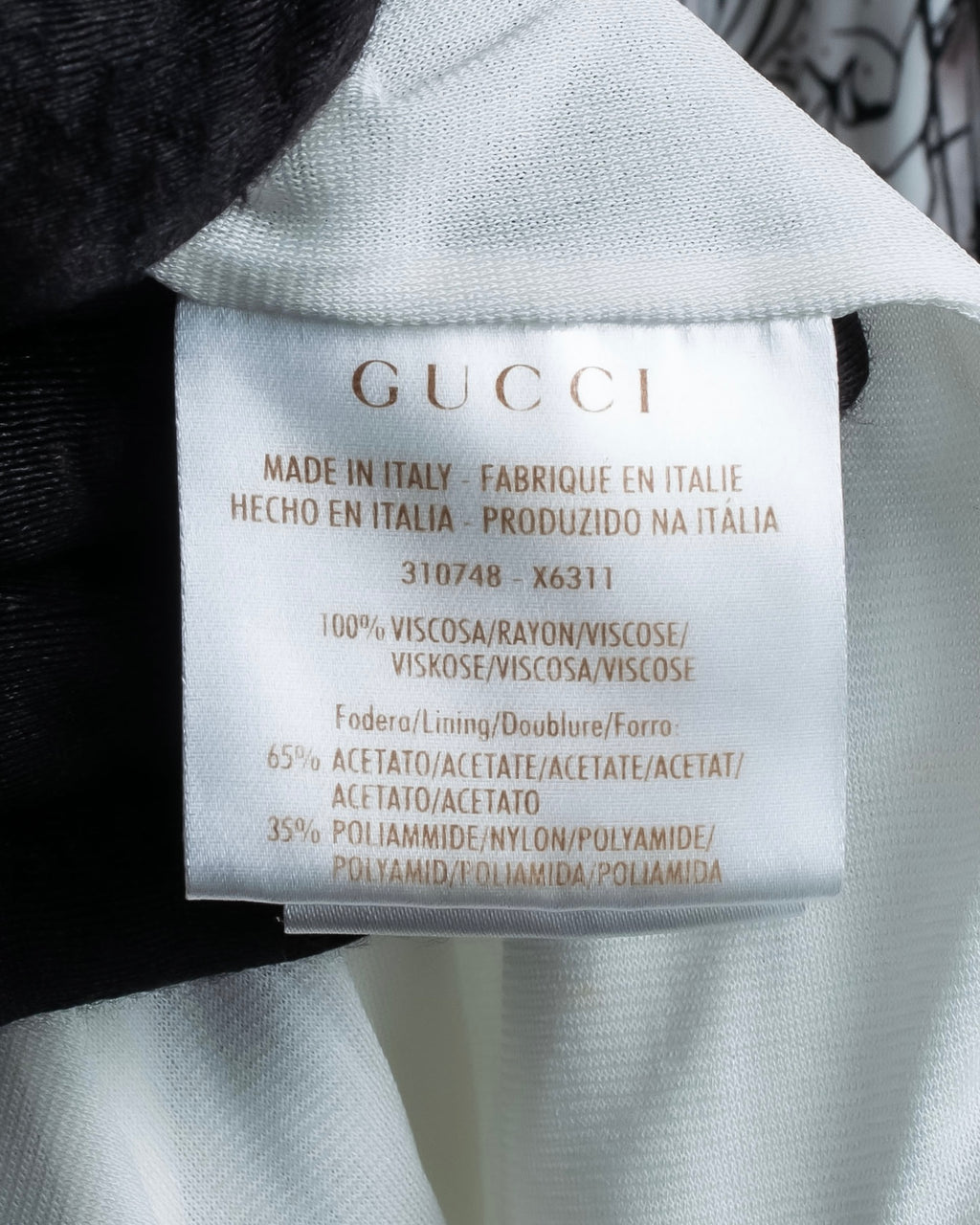 "GUCCI" Monotone floral print wrap dress