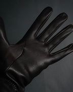 “HERMÈS” 2010’s bi material lambskin silk lined gloves