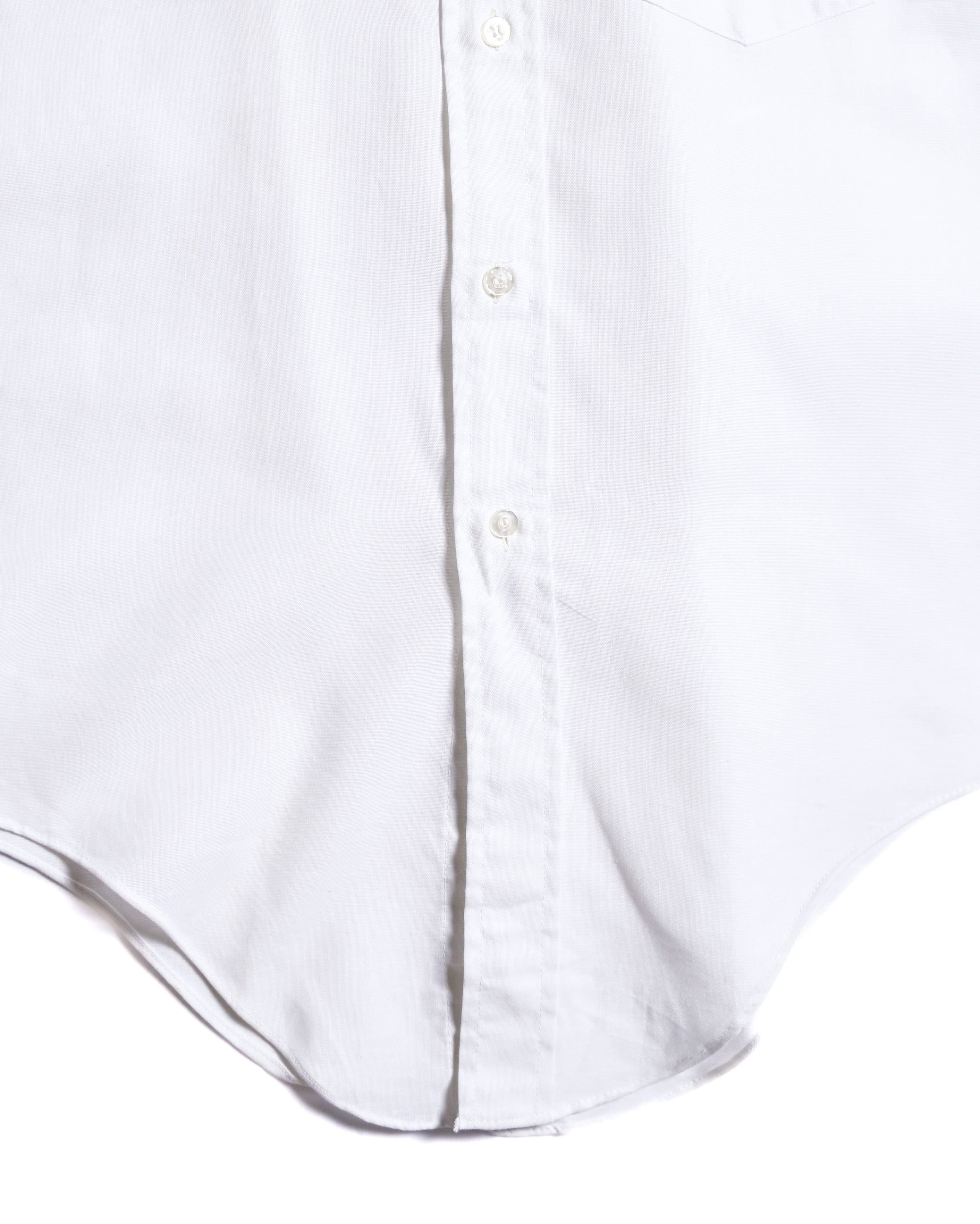 VINTAGE/ Button Down Short Sleeves White Shirt