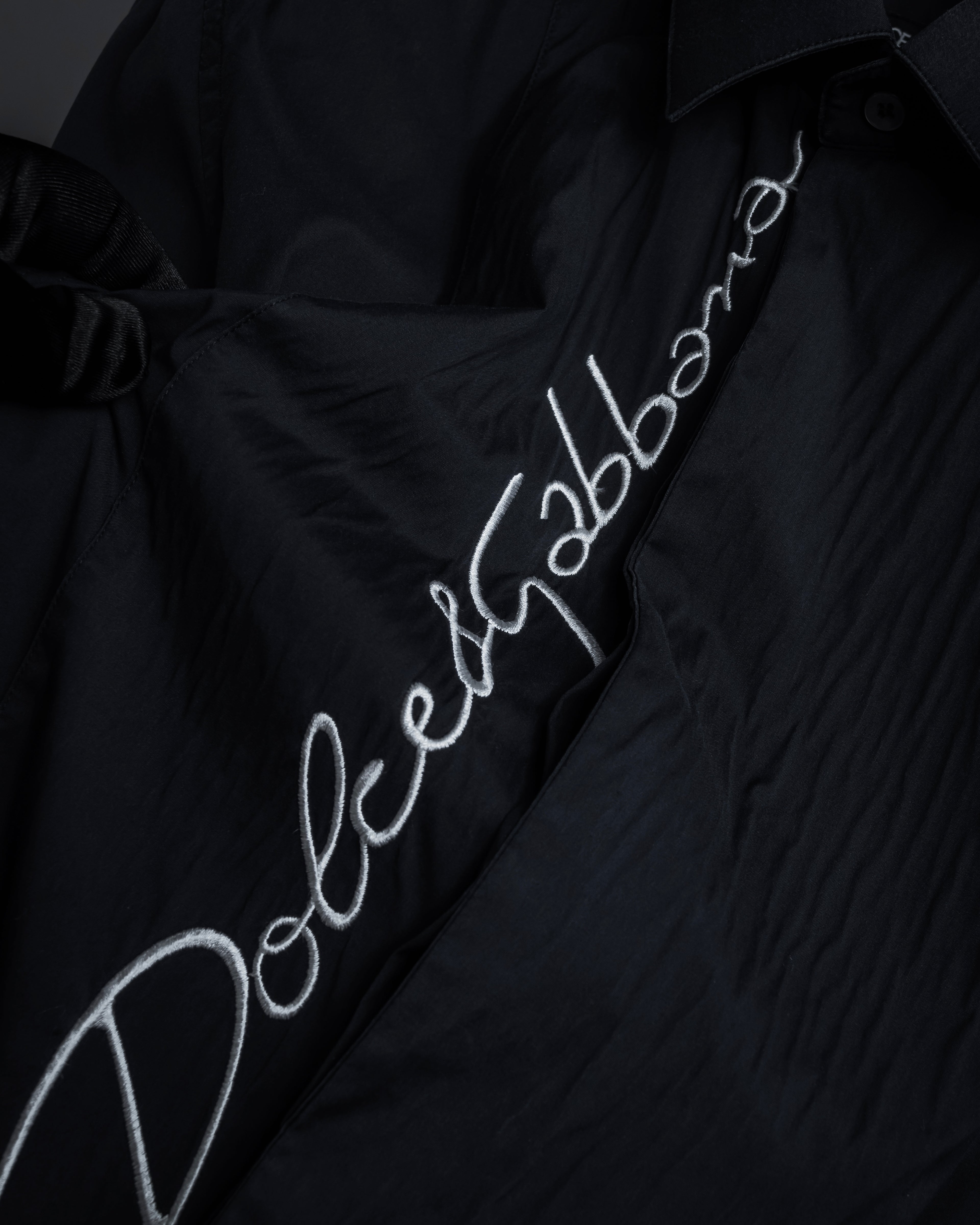 "Dolce & Gabbana" Logo embroidered tie design dress shirt