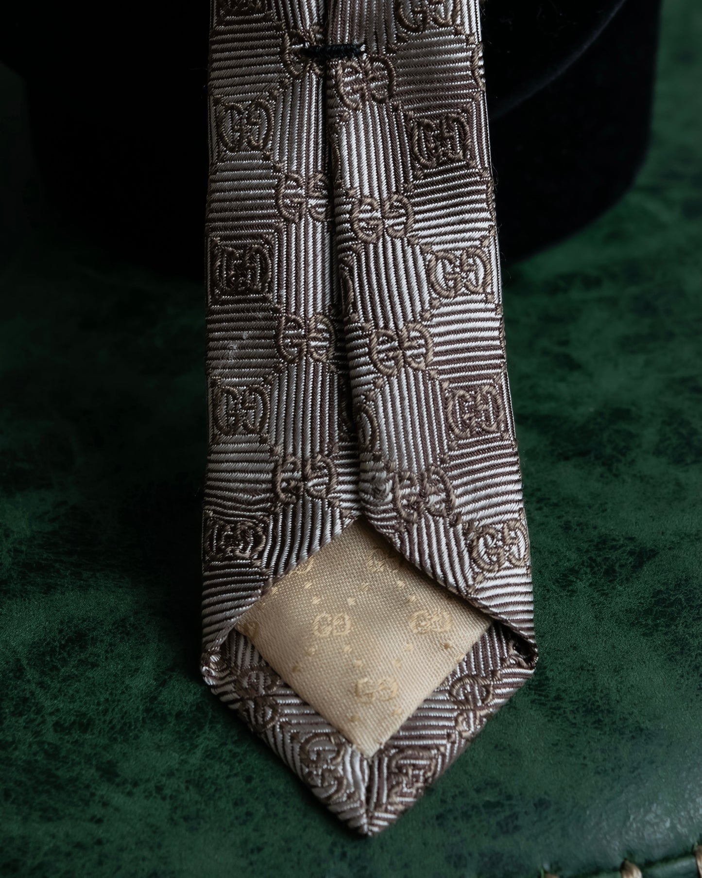 "GUCCI" GG pattern jacquard weave neck tie