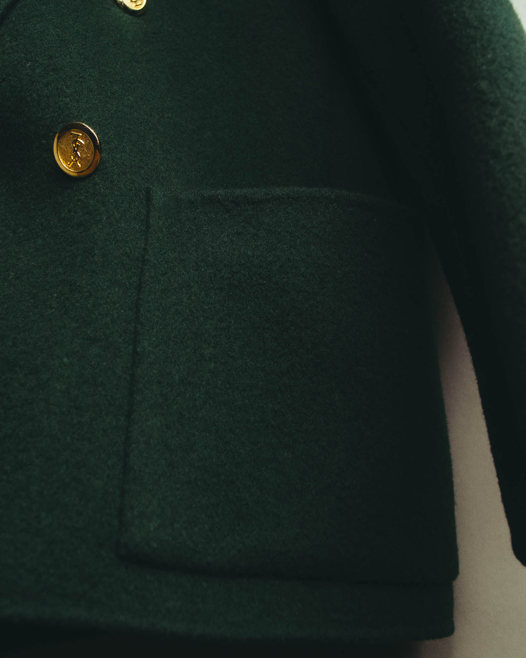 "Yves Saint Laurent" late 80's-early 90's Structured wool mohair double breasted coat