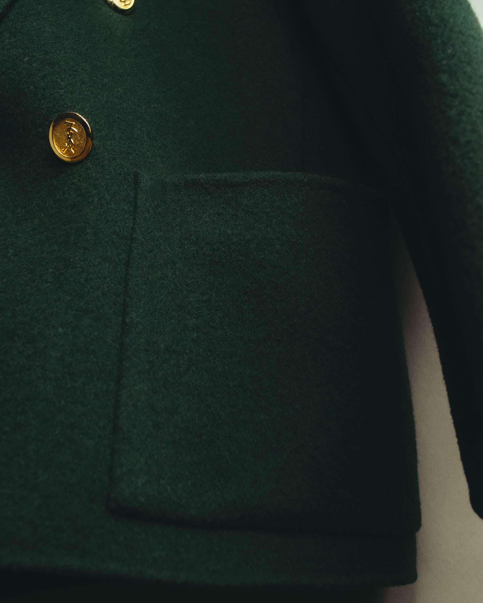 "Yves Saint Laurent" late 80's-early 90's Structured wool mohair double breasted coat