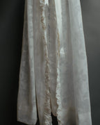 “Yves Saint Laurent” 80’s-90’s Sheer floral ruffle lingerie robe