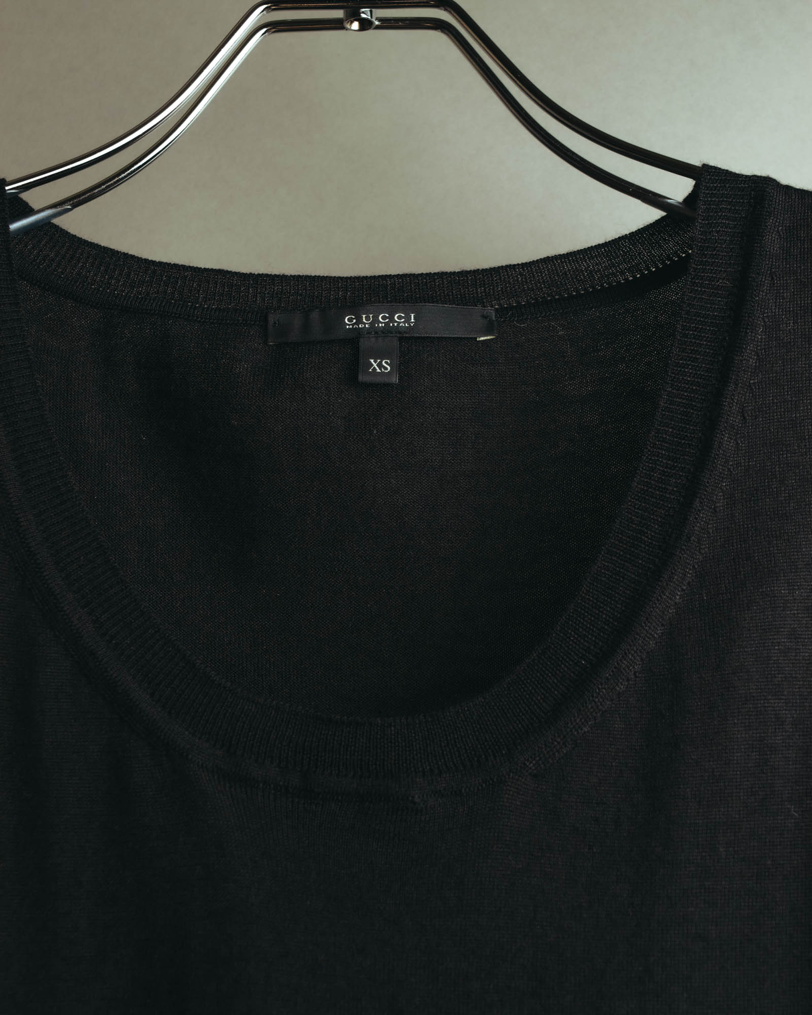 "GUCCI" 90's-10's Delicate lace-trim knit tank top