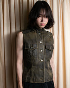 "CHANEL" 2000AW Karl Lagerfeld period calf leather vest